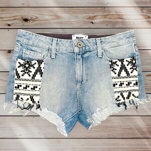 FP2 Paige Kiera Shorts Mayan Denim Jeans Distressed Cut Off Size 26 2